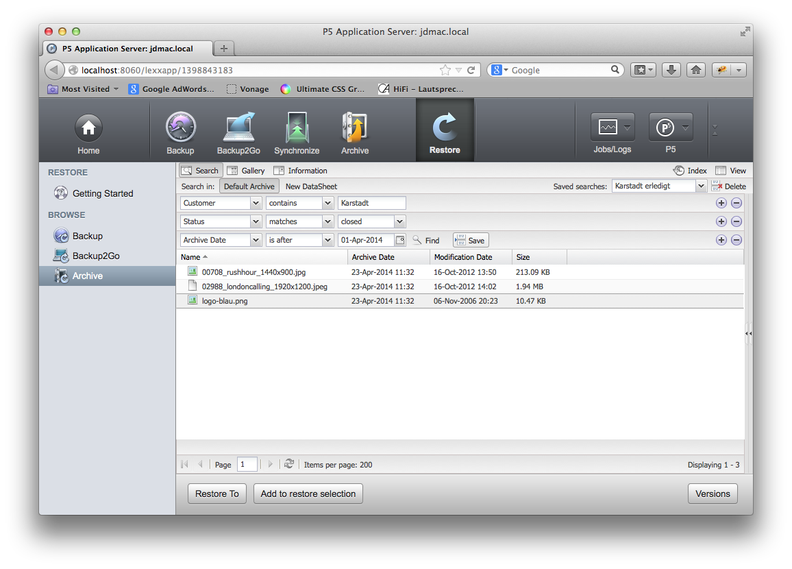 Screenshot Storable Search Screenshot Storable Search