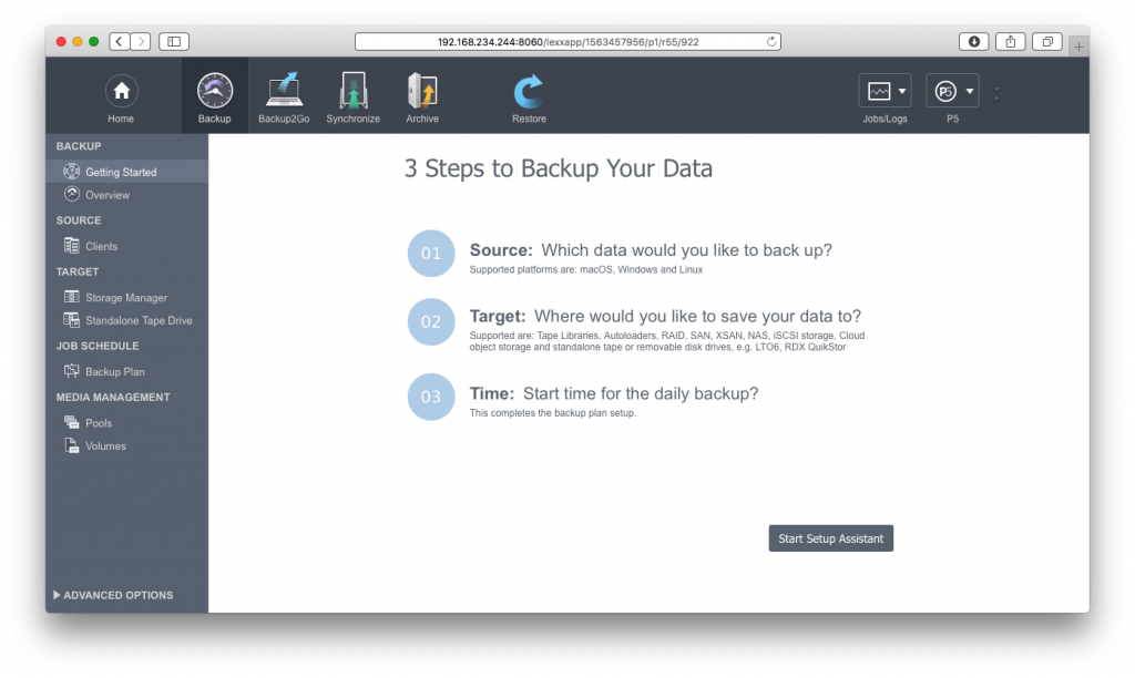 P5 Backup Setup Assistant